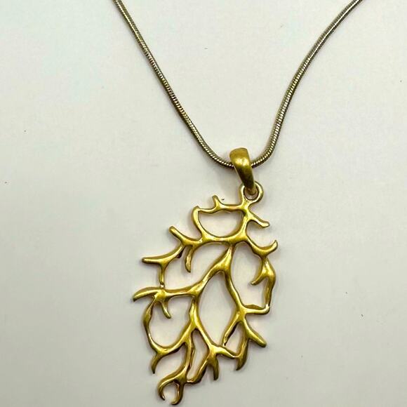 Lia Sophia Branch Out Matte Gold Tone 24KGB Snake Necklace - Picture 11 of 11